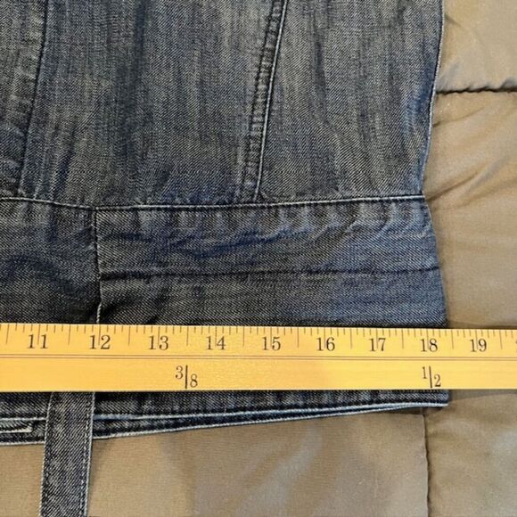 Fifteen Twenty Denim Chambray Cross Front Jacket Lightweight Blue Oversized XS - Picture 13 of 15